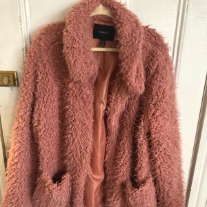 Plus size shaggy jacket